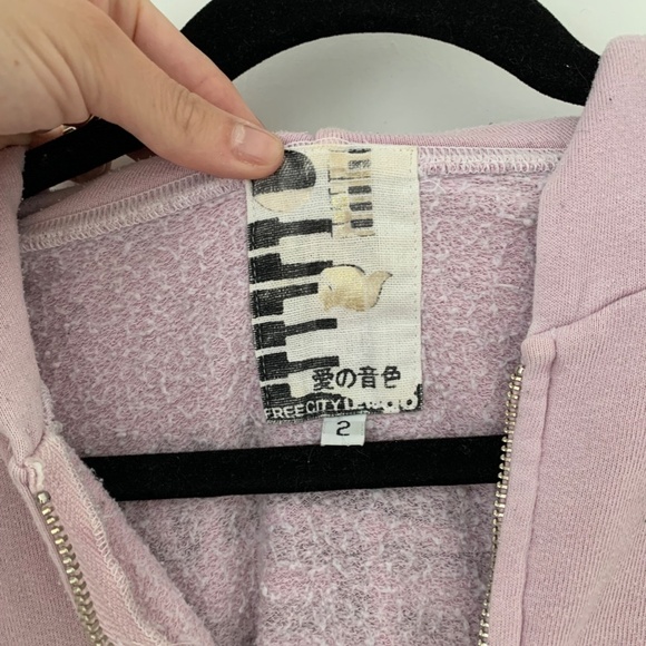 Vintage Free City Zip Up Hoodie Sweatshirt - Picture 3 of 3